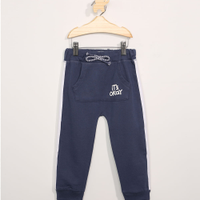 Calça Infantil Jogger com Bolso Canguru "It´s Okay" Azul Marinho
