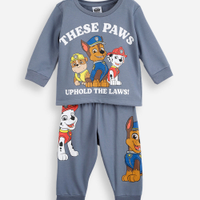 Pijama longo infantil com algodão patrulha canina azul
