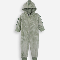 Pijama macacão infantil de fleece dino verde