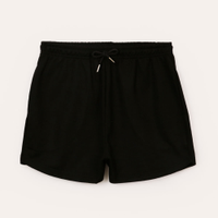 Short de moletom juvenil cós com elástico e bolsos preto