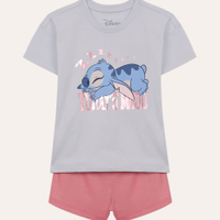 Pijama curto juvenil stitch azul