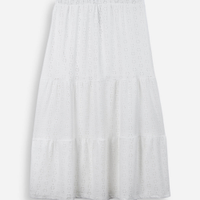 Saia juvenil longa de laise off white