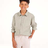 Camisa com linho juvenil verde