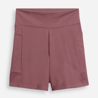 Short juvenil esportivo com bolsos rosa