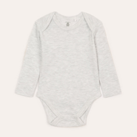 Body infantil manga longa cinza mescla