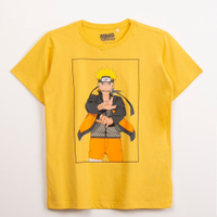 Camiseta infantil manga curta naruto amarelo