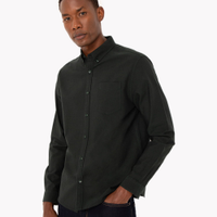 Camisa comfort oxford manga longa - verde escuro