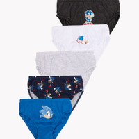 Kit de 5 cuecas de algodão infantil sonic multicor