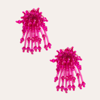Brinco miçangas rosa