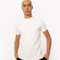 Camiseta de algodão slim gola careca off white