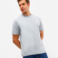 Camiseta de algodão peruano básica manga curta azul