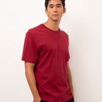 Camiseta de algodão peruano bold manga curta vinho