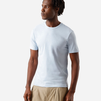 Camiseta masculina de algodão básica manga curta azul