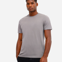 Camiseta masculina de algodão básica manga curta cinza