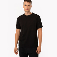 Camiseta masculina de algodão básica manga curta preta