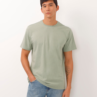 Camiseta masculina de algodão básica manga curta verde
