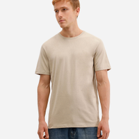 Camiseta masculina de algodão básica manga curta bege