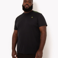 Camiseta plus size manga curta esportiva preta - preto