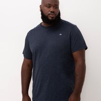 Camiseta plus size manga curta esportiva preta - azul escuro