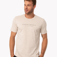 Camiseta de algodão copacabana manga curta off white