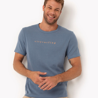 Camiseta de algodão manga curta citysurfing azul médio