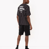 Camiseta de algodão listrada champions club preto