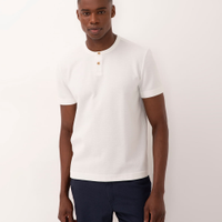 Camiseta de algodão texturizada manga curta off white