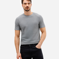 Camiseta de algodão texturizada manga curta verde