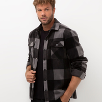 Camisa flanelada xadrez preto