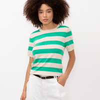 Blusa de tricot listrada verde