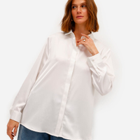 Camisa acetinada oversized off white