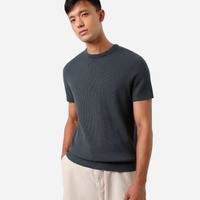 Camiseta masculina de tricot manga curta verde