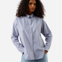 Camisa manga longa listrada azul