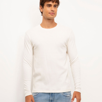 Camiseta canelada manga longa - OFF WHITE