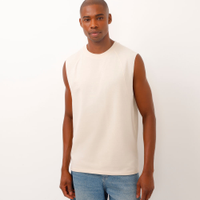 Regata machão de moletinho raglan - off white