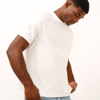 Camiseta slim manga curta raglan off white