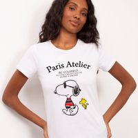 Camiseta de algodão snoopy off white