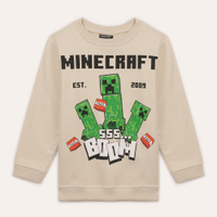 Blusão de moletom infantil minecraft bege