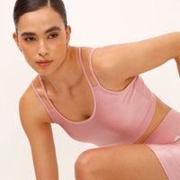 Top nadador com bojo esportivo rosa
