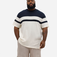 Camiseta comfort de algodão texturizada plus size azul