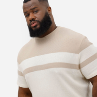 Camiseta comfort de algodão texturizada plus size bege