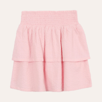Saia infantil com babados e lastex rosa