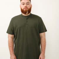Polo plus size de algodão piquet - verde militar