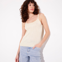Regata de tricot alças finas mindset amarelo claro