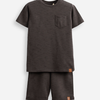 Conjunto infantil de algodão mesclado cinza