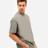 Camiseta de algodão peruano oversized manga curta verde