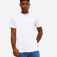 Camiseta alongada de algodão básica branca