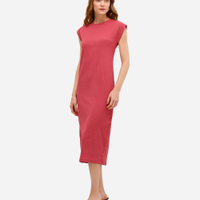 Vestido midi feminino muscle tee texturizado rosa
