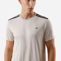 Camiseta masculina com listras bege