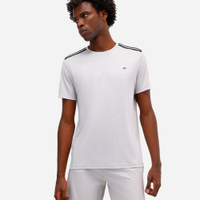 Camiseta masculina esportiva com listras cinza